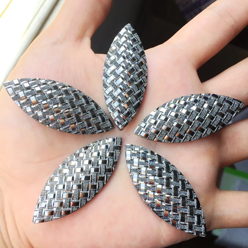 Темно черные стразы из смолы с плоской задней стороной 20*50 мм конский глаз