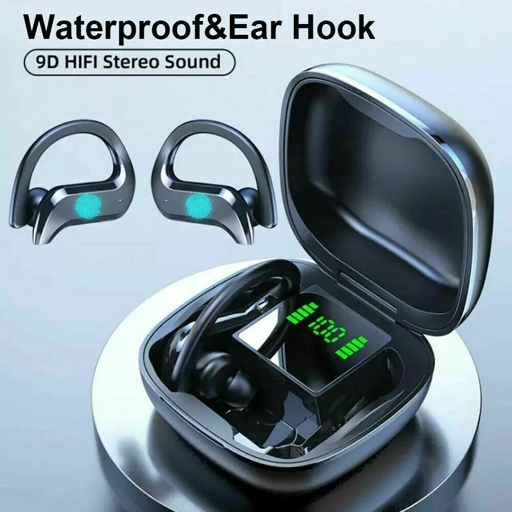 

Wireless Sport Bluetooth Earphones Headphones EarHook Earbuds For iPhone Samsung