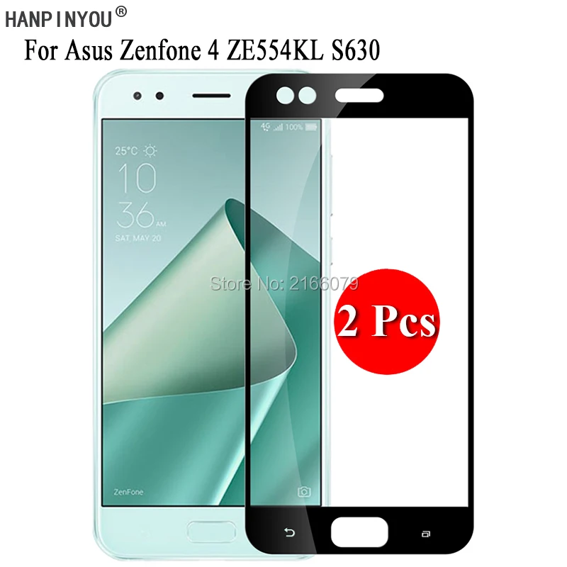 

2 Pcs/Lot For Asus Zenfone 4 ZE554KL S630 5.5" Full Cover Screen Protector Tempered Glass Protective Film + Clean Tools
