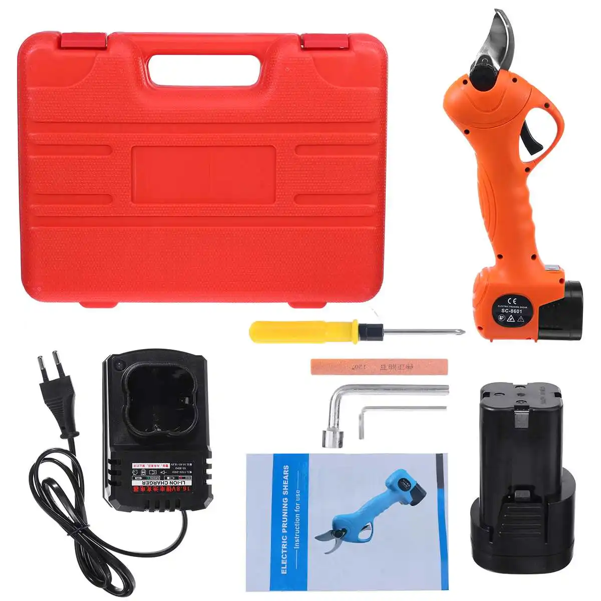 

Rechargeable Electric Pruning Scissors Cordless Pruner Lithium-ion Pruning Fruit Tree Bonsai Pruning Branches Cutter DC 16.8V