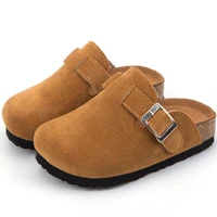 skhek 2020 new style cork female baby childrens shoes belt buckle home boys leisure slippers for kids