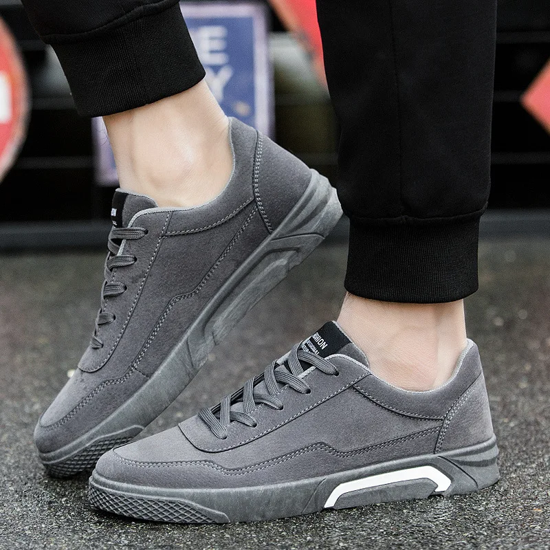 Мужские замшевые туфли на шнуровке красно-серые или черные повседневные