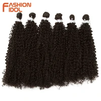 fashion idol afro kinky curly hair bundles weave fake hair synthetic ombre blonde 12 16inches curly deep wave bio hair extension