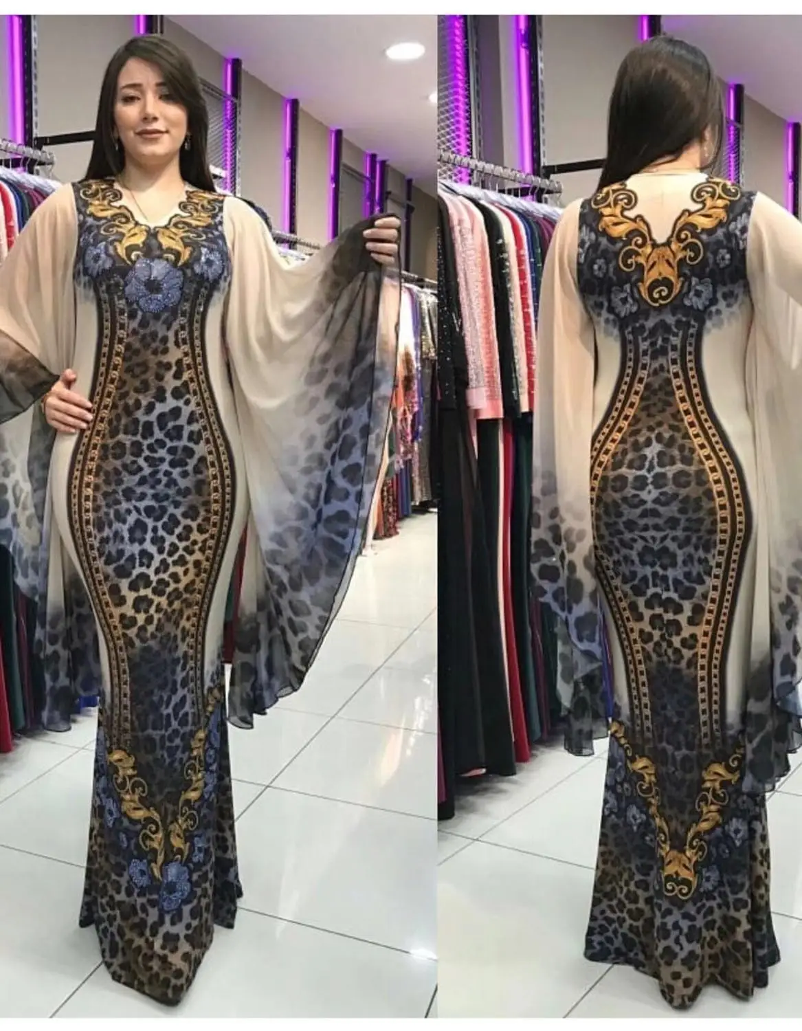 Мусульманское платье для женщин арабское caftan турецкое кафтановое кимоно