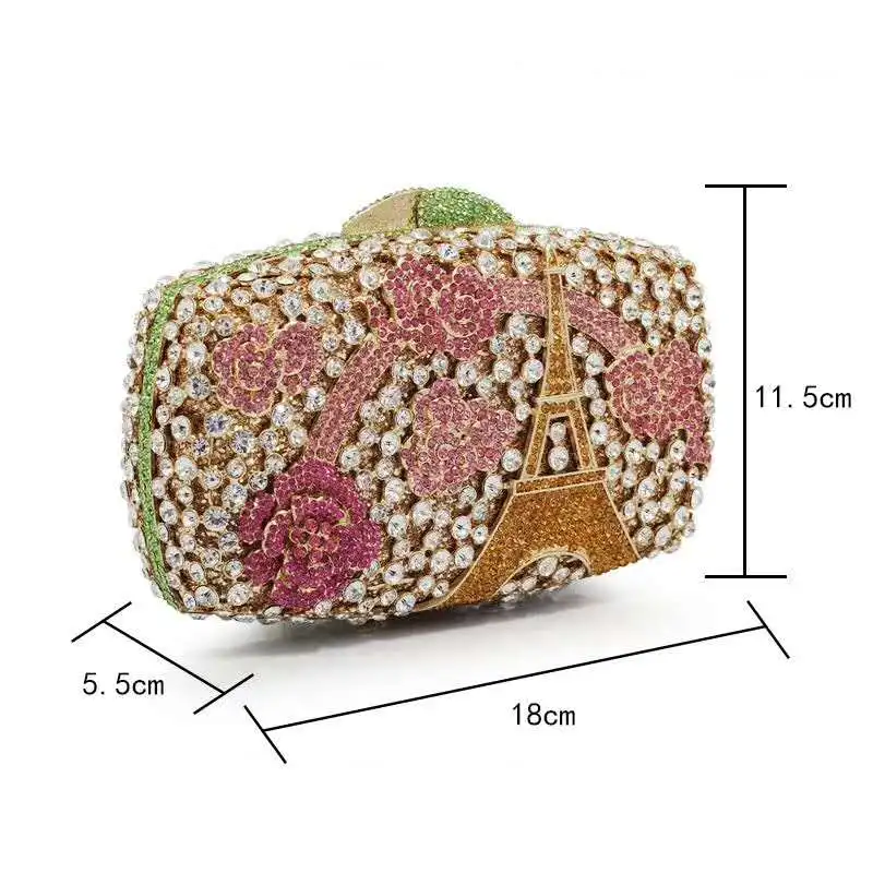 Женский вечерний клатч с кристаллами перфорацией и бусинами | Багаж сумки