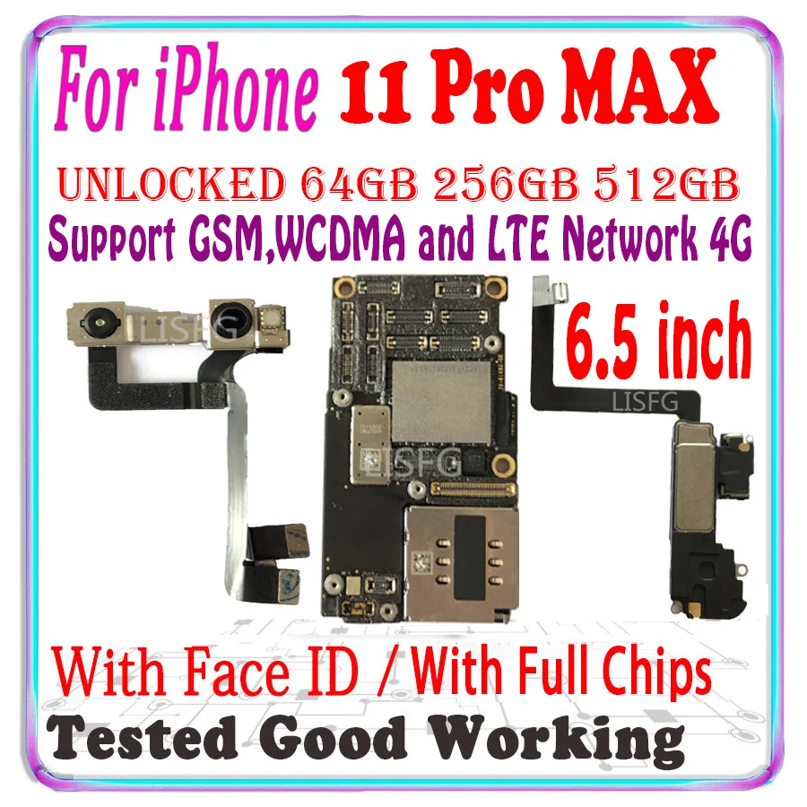 Материнская плата разблокированная 512 ГБ 256 64 для iPhone 11 Pro max 6 5 дюйма Mainbaord PRO MAX с