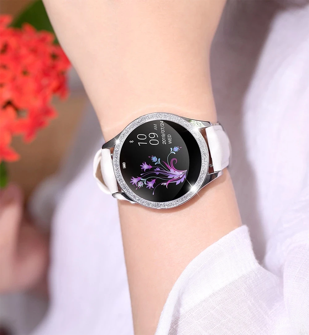 

KW20 Luxury Female Physiological Call Reminder Smart Watch IP68 Waterproof Wristband Running Women Bracelat Sleep Detection Cloc