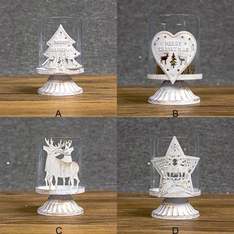 Скандинавский Ретро подсвечник из кованого железа полый Рождественское