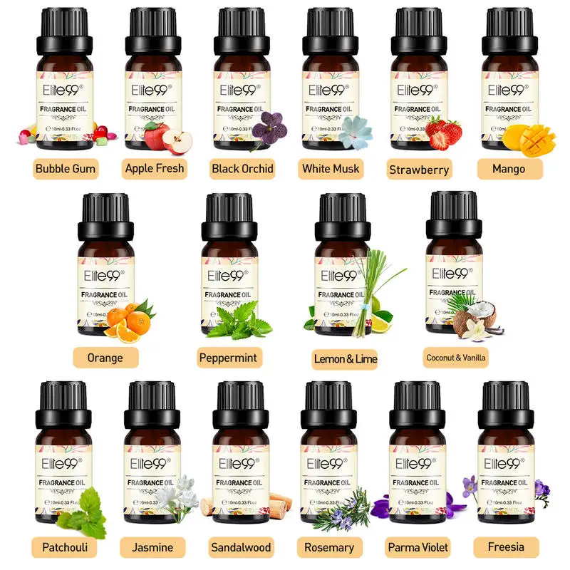 

Elite99 16 Pieces/lot Fragrance Oils Gift Set Flower Fruit Essential Oil Aromatherapy Diffusers Oil Jasmine Peppermint Orange