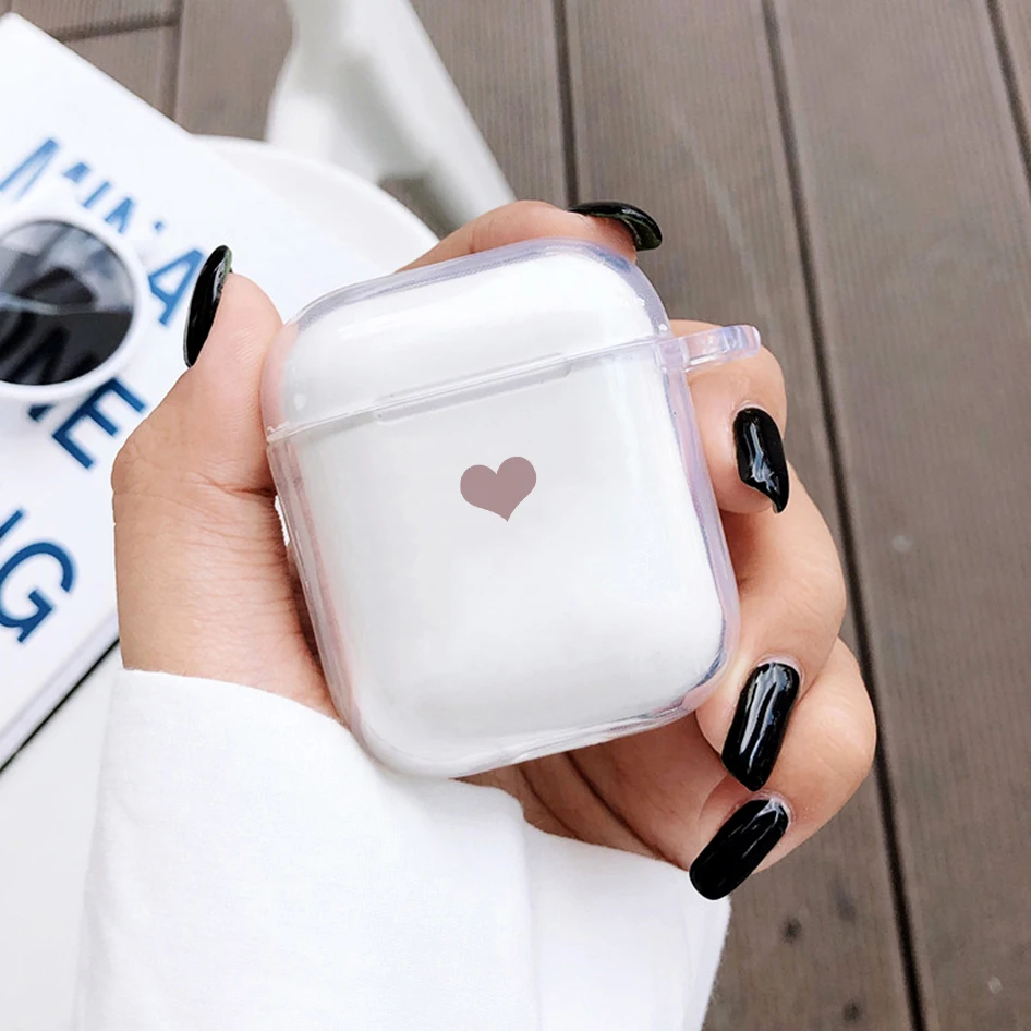 

Funny Love Earphone Case For Apple AirPods 1 2 Gen Clear Soft Protective Headphone Cover Accessories