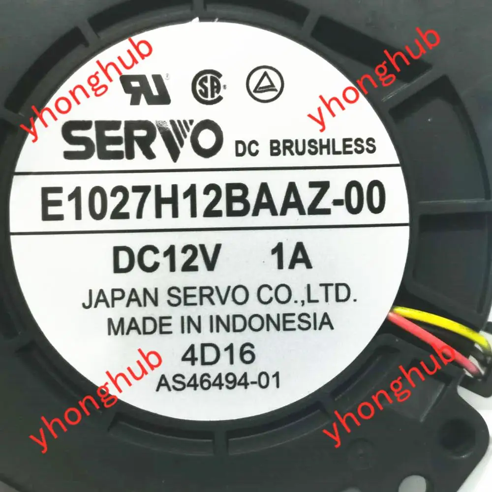 Сервопривода Японии E1027H12BAAZ 00 DC 12V 1A 97X97X27mm 3 жильный сервер центробежный