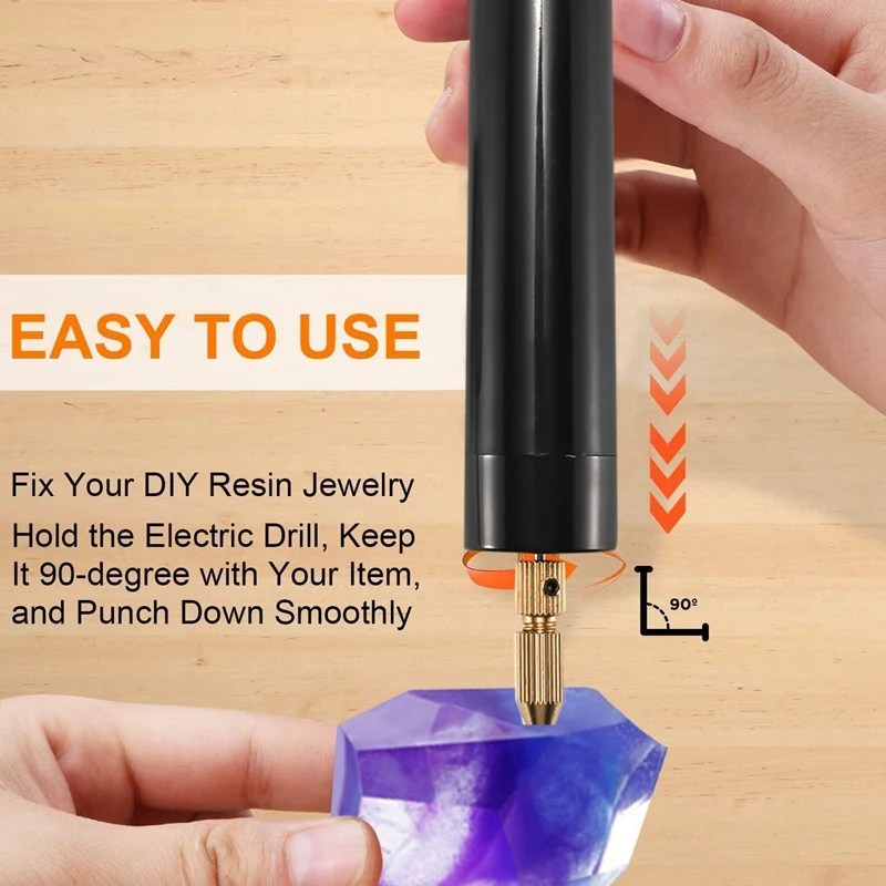 

Hand Drill Tool Kit for Resin Abrasive Tools with 3 Drill Bits for Resin Plastic, Jewelry, Wood, Necklaces, Earrings,Etc
