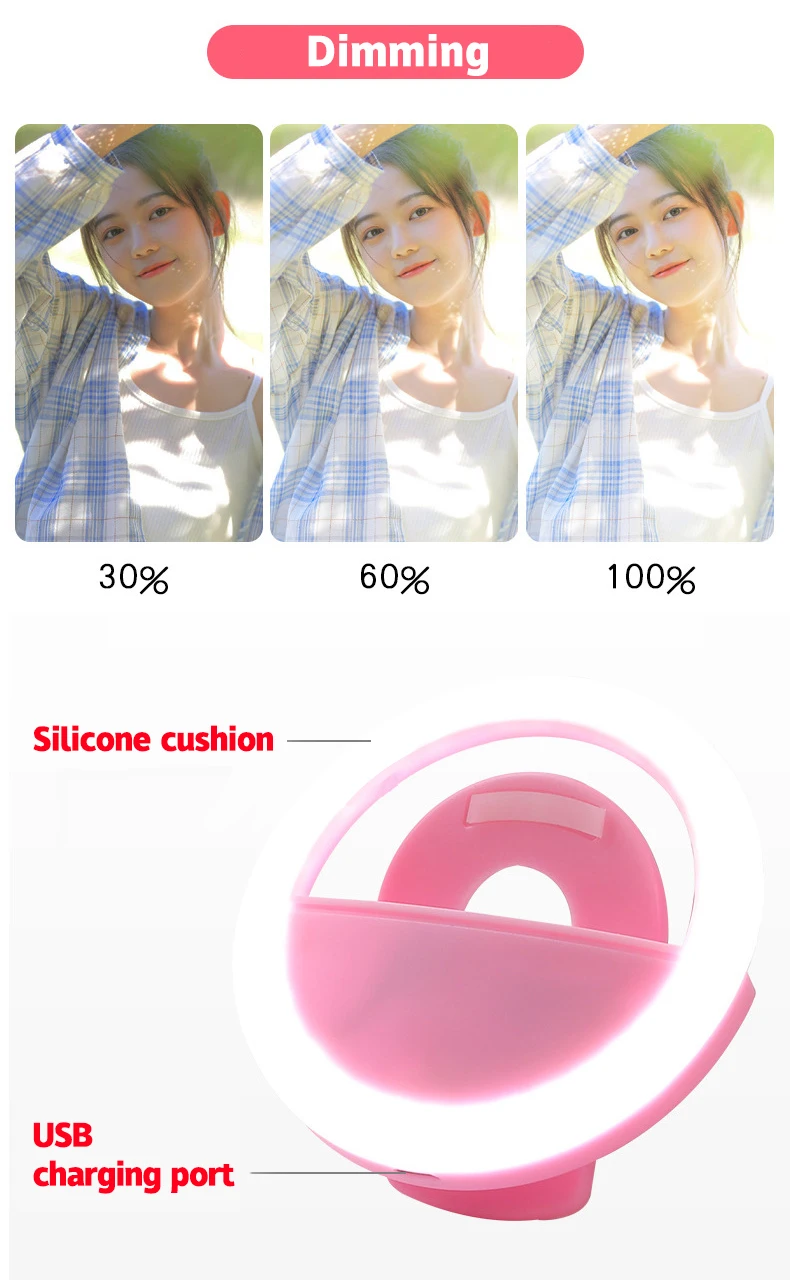 Портативный селфи светодиодный Камера Кольцевая вспышка заполняющий светильник