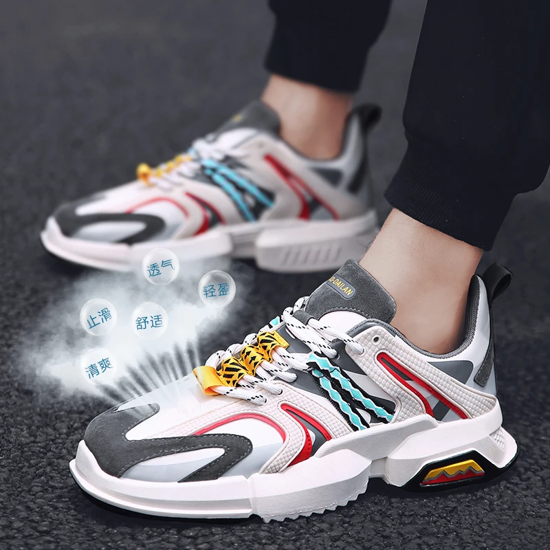 Модные кроссовки Для мужчин тренд на открытом воздухе обувь из сетчатого