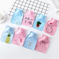 cute cartoon pvc hot water bottle hot water heater top quality screw portable single layer mini small injection hot water bag