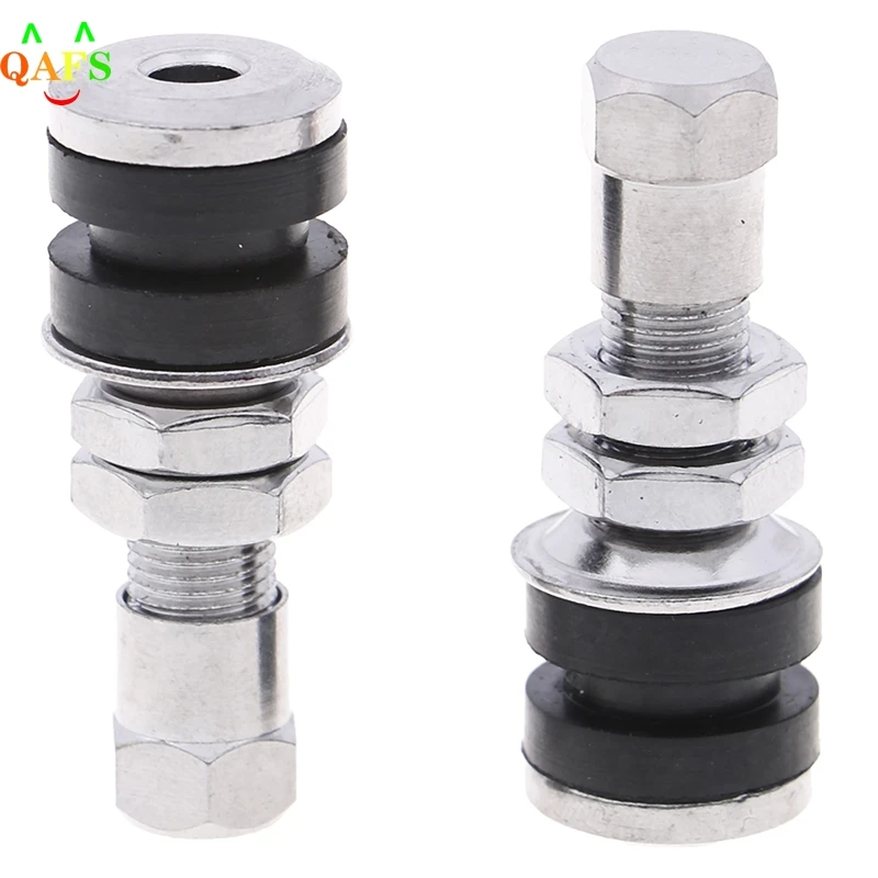 

2Pcs/Pair 3.95cmx1.5cm Alloy Rubber Silver Universal Tubeless Tyre Bicycle Auto Parts Tire Valve Accessories