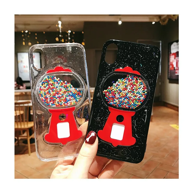 

Gashapon Machine Mobile Colorful Beads Candy Machine for iPhone 11 Pro Epoxy Dazzling Pink Mobile Phone Shell Applicable iPhoneX