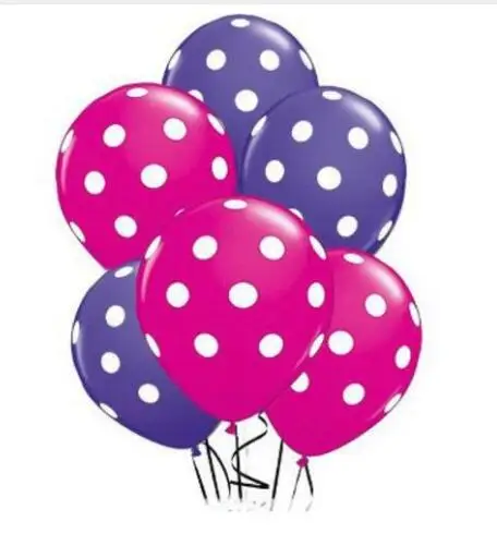 10pc Rose purple 10 шт./лот 12 дюймов, в горошек воздушных шаров из латекса, Для мальчиков и девочек День Рождения вечерние наборы; детский душ вечерние украшения - Цвет: 10pc Rose purple