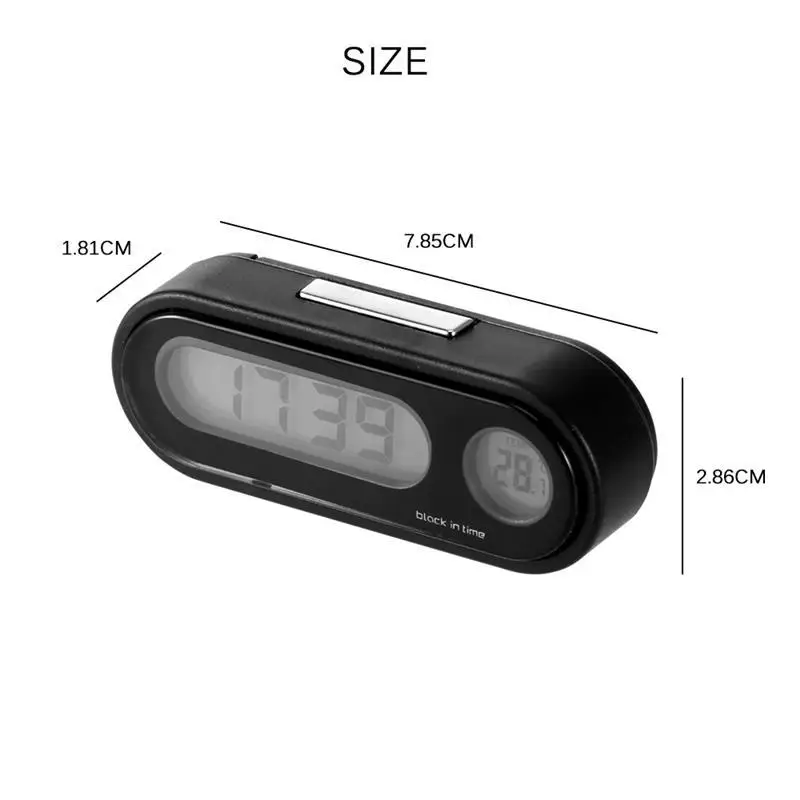 

Car Car Air Port Mini Thermometer Clock Time Display Clock LED Night Light Electronic Watch Car Interior Supplies (no battery)