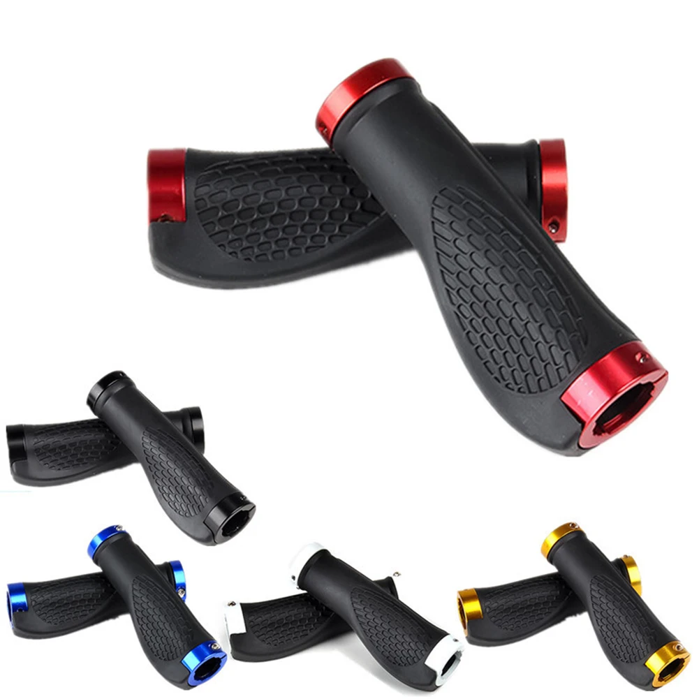 

MTB Bike Handlebar Grips Non-Slip Ergonomic Design Double Lock-on Comfort Flexibility Road Bike Grips for MTB BMX with Bar Caps