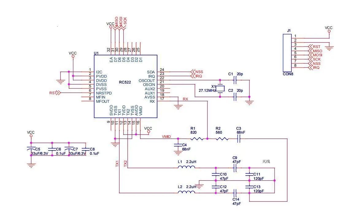 Rfid-модуль RC522 мини-комплекты S50 13,56 МГц 6 см с тегами SPI для записи и чтения для arduino uno 2560