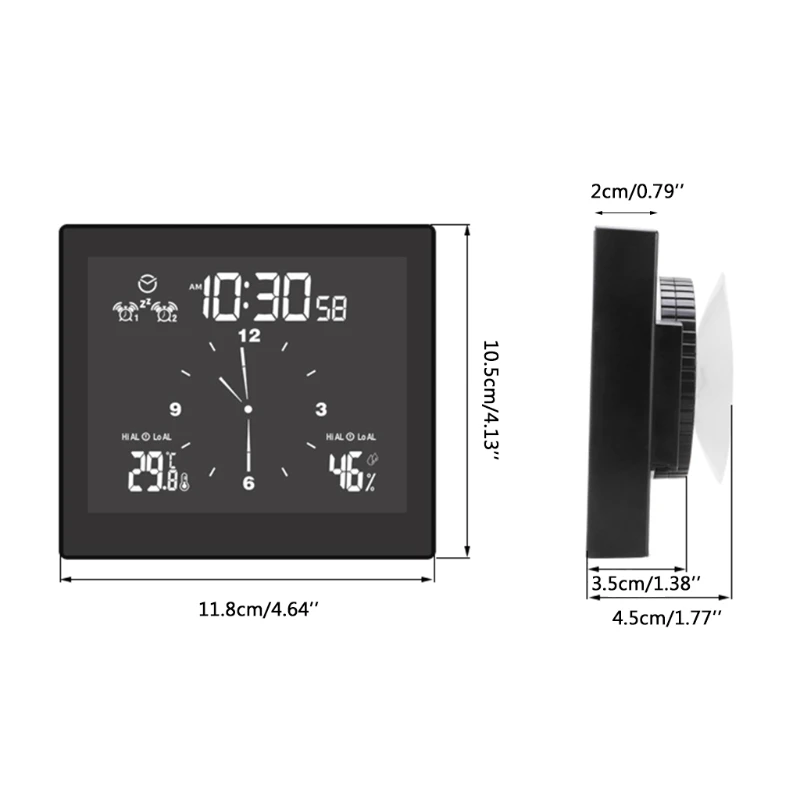 

IP65 Waterproof Bathroom Clock Thermometer Hygrometer Timer Countdown Temperature Humidity Alarm Hang,Stand & Sucker Up