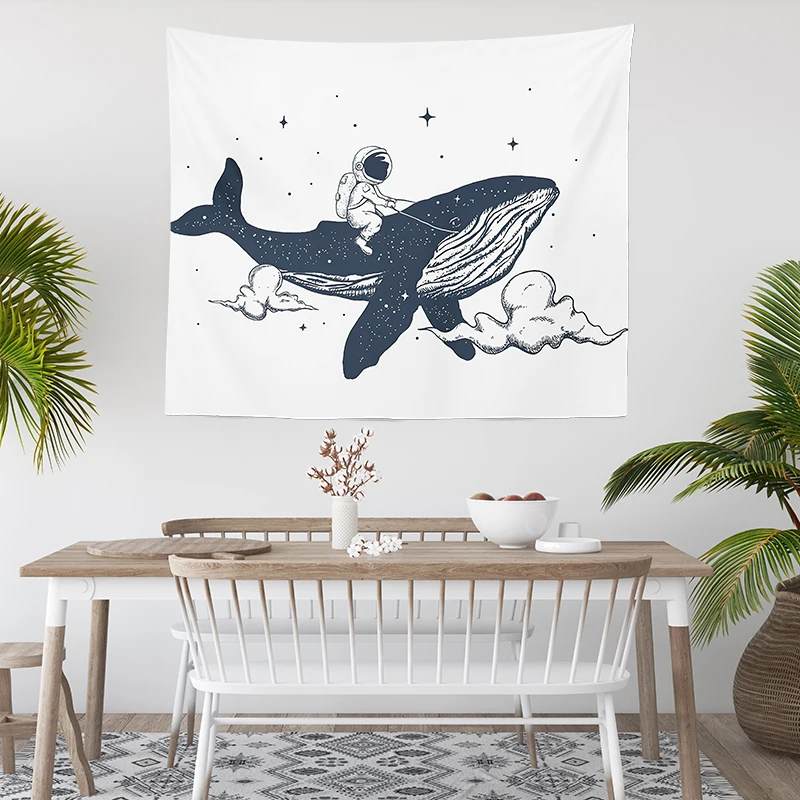 Настенный гобелен с изображением Кита декор для спальни ткань дивана покрывало