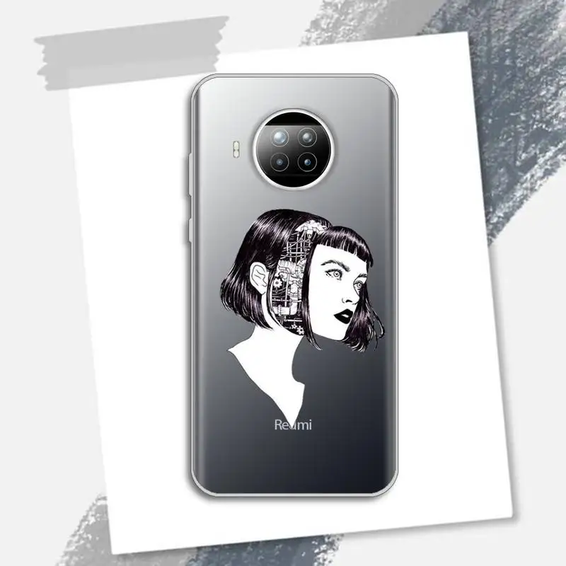 

Junji Ito Collection Tees Horror Phone Case Transparent for Xiaomi Redmi note 10 t 8 9 pro lite 11
