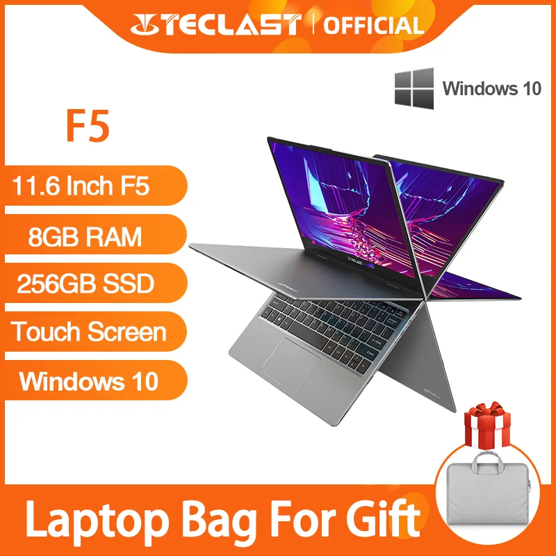 Teclast F5 ноутбук 11 6 &quotТетрадь ПК 8 Гб Оперативная память 256GB SSD Windows10 1920*1080 Quick Charge 360