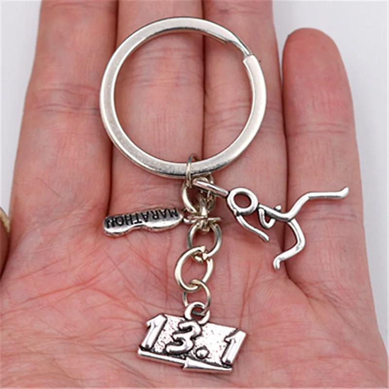1 шт. в стиле хип-хоп размер: Стиль бег брелок для девушек 26 2 км и 13 кольцо ключей DIY