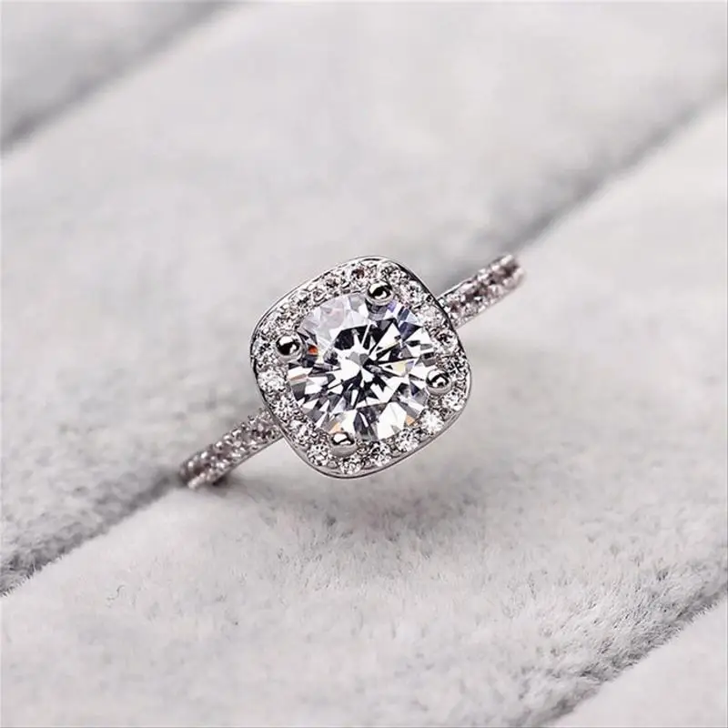 Женское кольцо из серебра 1 25 пробы с фианитом|Кольца| |