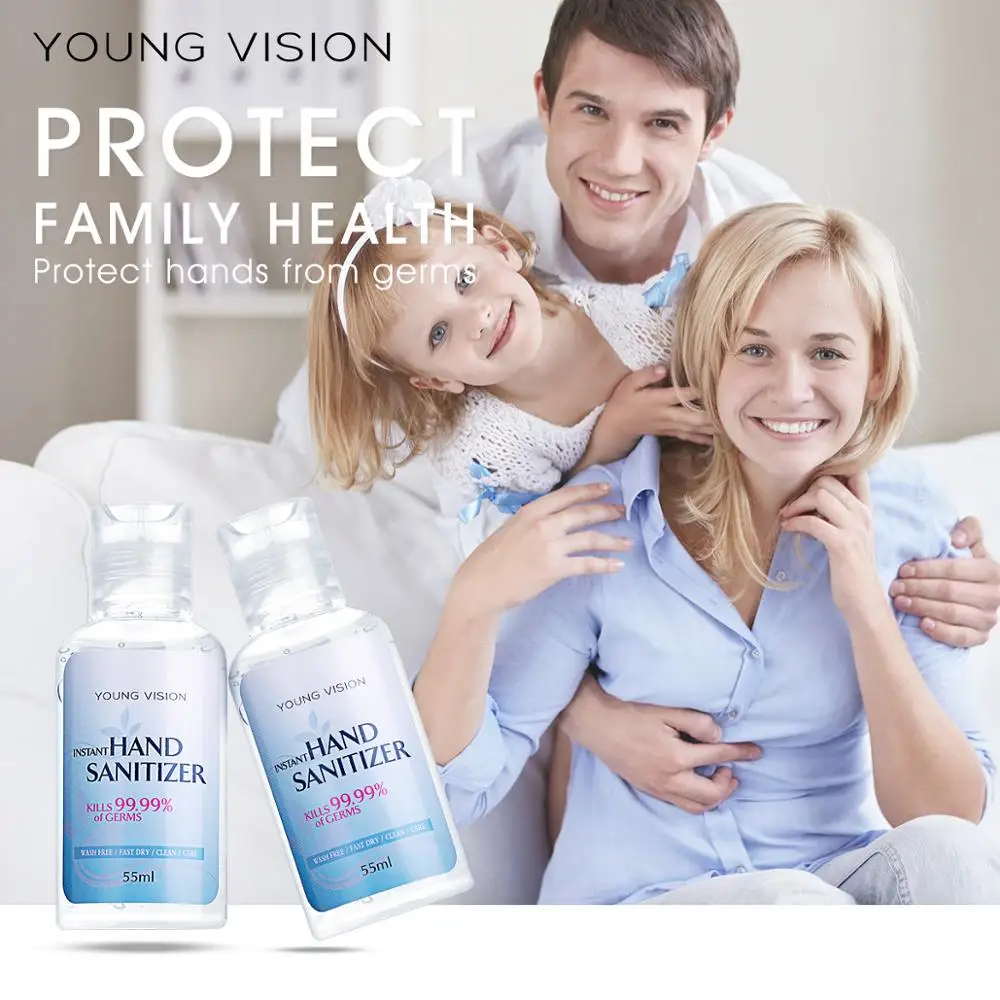 YOUNG VISION 55 мл дорожный портативный Дезинфицирующий Гель для рук антибактериальный
