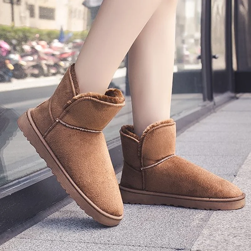

2021 Winter New Female Snow Boots Plus Velvet Warm Low-heel Short Boots Outdoor Non-slip Cold-proof Casual Shoes Winter Boots