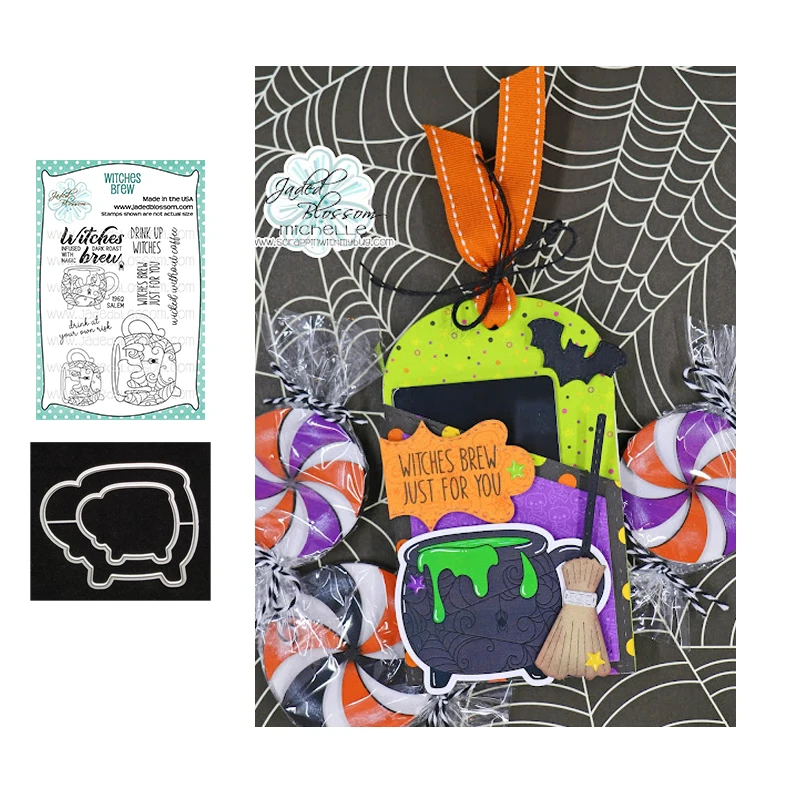 

2022 New Arrival Witches Brew Metal Cutting Dies and Stamps for Scrapbooking Seal Craft Stencil Card Make Album Sheet Die Cut