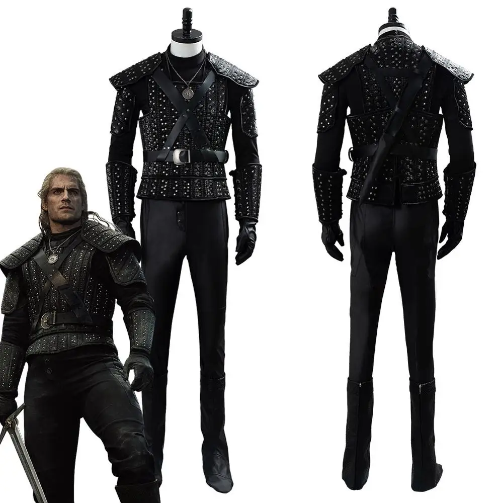 Cavill Cosplay Costume Outfit Uniform Full Suit Clothing TV Show Halloween Carnival Cosplay Costume