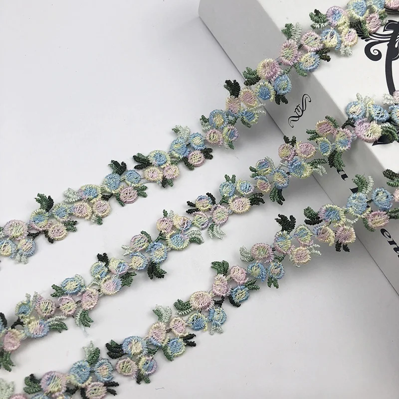 Кружевная лента из полиэстера с вышитыми цветами 10 ярдов 2 см | Дом и сад