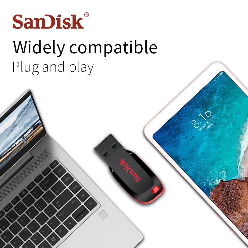 Высокое качество SanDisk USB флэш-накопитель 64 ГБ CZ50 2 0 флешки 32 флеш-накопители 128 16
