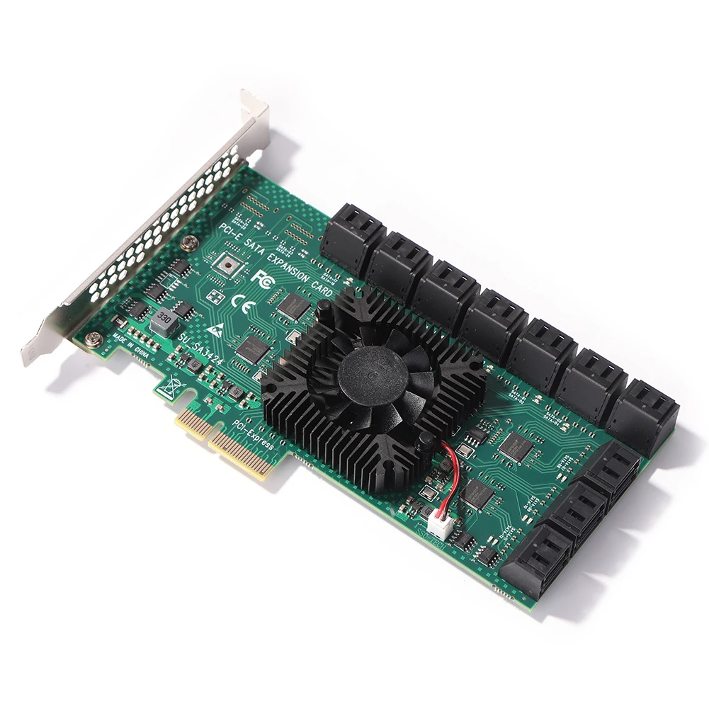 

SA3424-A2 20 Port PCIE Adapter PCI-Express X4 to SATA 3.0 ASM1064 Mining Riser Expansion Card Controller