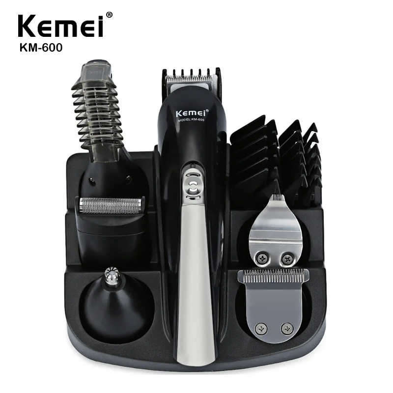 

Профессиональная машинка для стрижки волос Kemei 6 в 1, Беспроводная Машинка для стрижки волос в носу, бритва электробритва, триммер для бороды,...