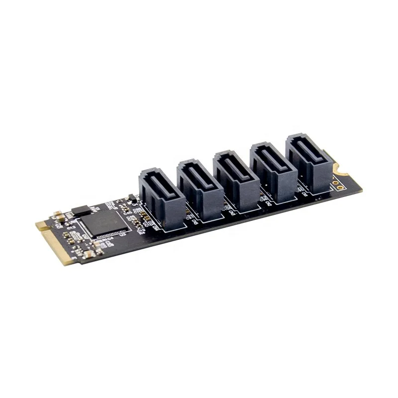 адаптер pcie x2 m 2 key m на 5 портов sata 30 карт