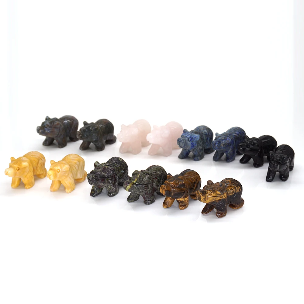 Фигурка из драгоценного камня 1 5 дюйма статуэтка медведя натуральный камень