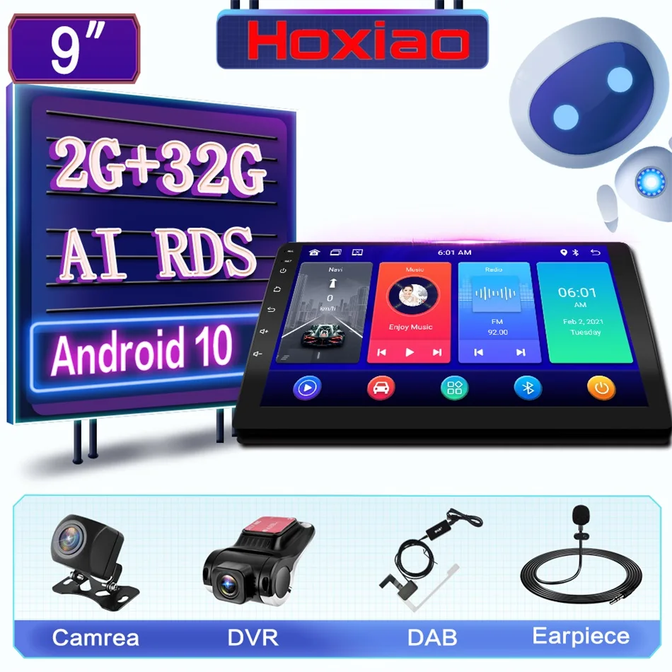 Автомагнитола 9 дюймов мультимедийный плеер на Android 10 с радио для Nissan Hyundai Kia toyata