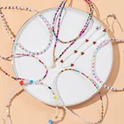 Модные женские богемные яркие короткие украшения ручной работы с бусинами, жемчужное кольцо, ювелирные изделия