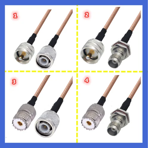 

UHF PL259 To TNC Male & Female RF adapter Pigtail coaxial jumper extension cord cable RG316