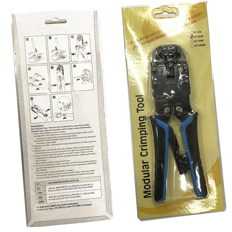 Обжимные клещи Rj45 для кабелей 10P10C/8P8C/RJ-45/6P6C/RJ-12/6P4C/RJ-11/4P4C |