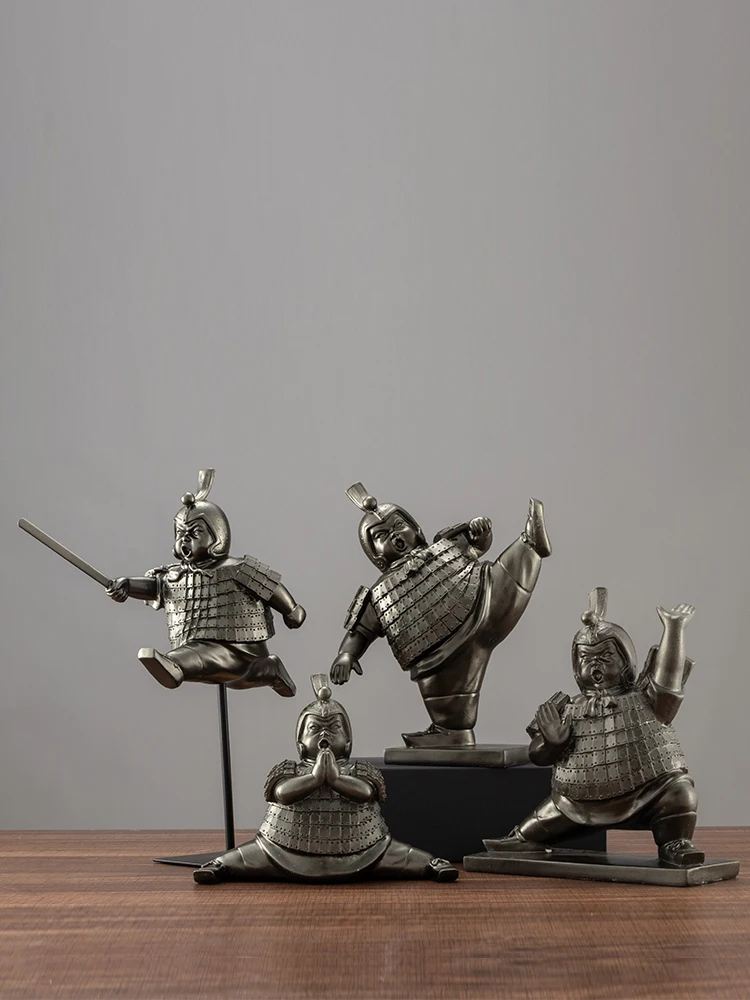 Ornament Qin Da Terracotta Warriors Ornaments Retro Office TV New Chinese Style Home Entrance Cabinet | Дом и сад