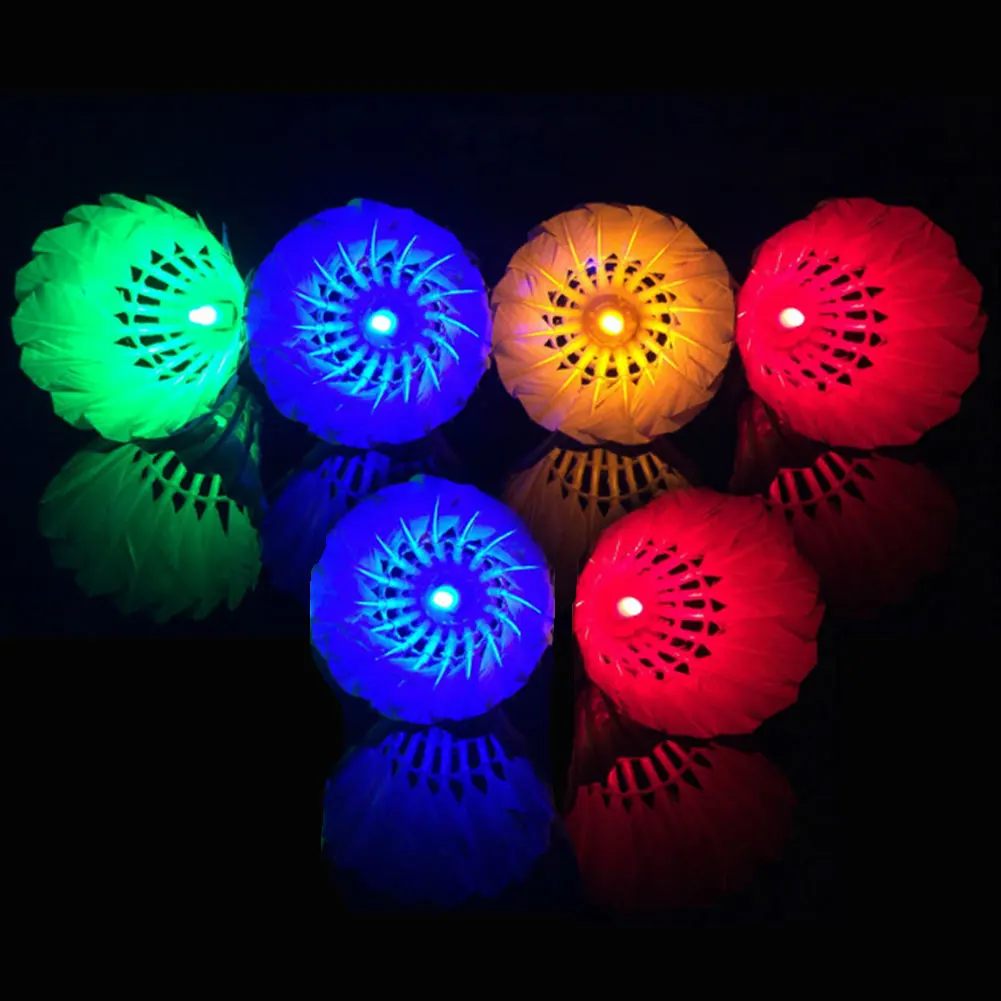 

6pcs Glowing Badminton Luminous Badminton Illuminated Badminton, Used For Outdoor Indoor Sports Activities Games Dropshipping