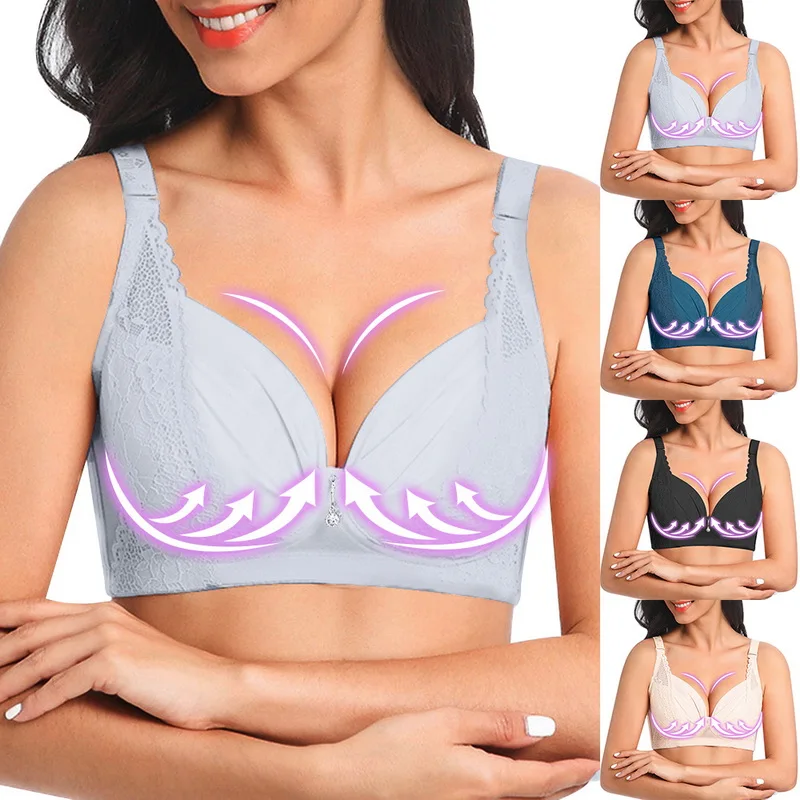 Sexy Gather Push Up Bra Underwire 5/8Cup Lace Brassiere Underwear 34/36/38/40/42/44 Lady lace intimates lingerie Undrwear | Женская