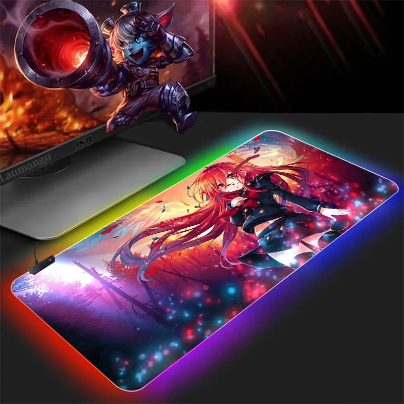 

Коврик для мыши RGB подсветка цветная светодиодная подсветка геймер компьютер ноутбук Настольный коврик аниме живой