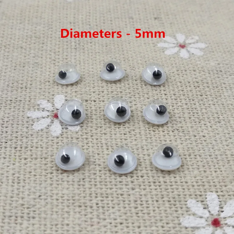 5mm crafts 500pcs/lot Mixed Not Self-adhesive Eyes DIY For Toys Dolls Googly Wiggly Eyeballs Scrapbooking Accessor - Цвет: 5mm